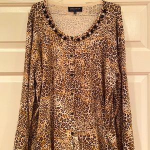 Jones New York 3X Cheetah Sweater-Worn Once!